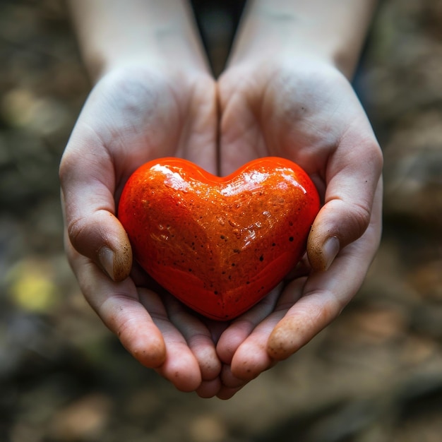 Persone che tengono un cuore nelle loro mani