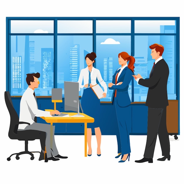 persone d'affari che lavorano illustrazione vettoriale piatto 2
