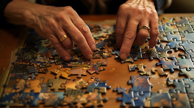 Persone impegnate a risolvere i puzzle