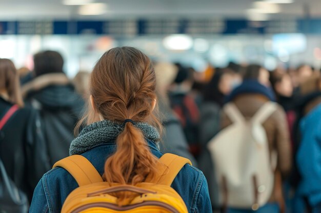 persone in fila all'aeroporto