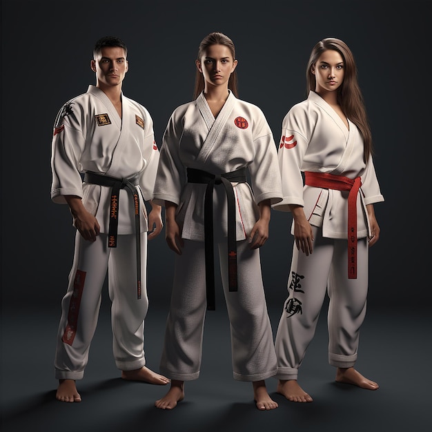 Persone in uniforme da karate