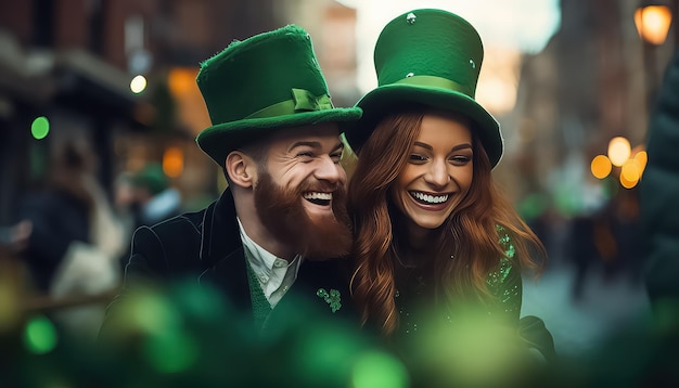 Persone nel bar che festeggiano la serata del concetto di St.Patrick's Day