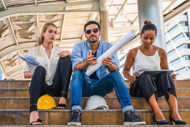 Foto persone sedute in abiti tradizionali