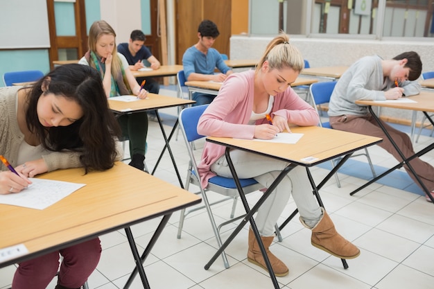 Persone sedute in classe