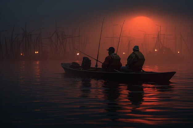 Pescatori in kayak da pesca