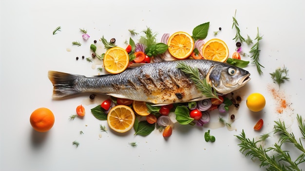 Pesce al forno con contorno di verdure