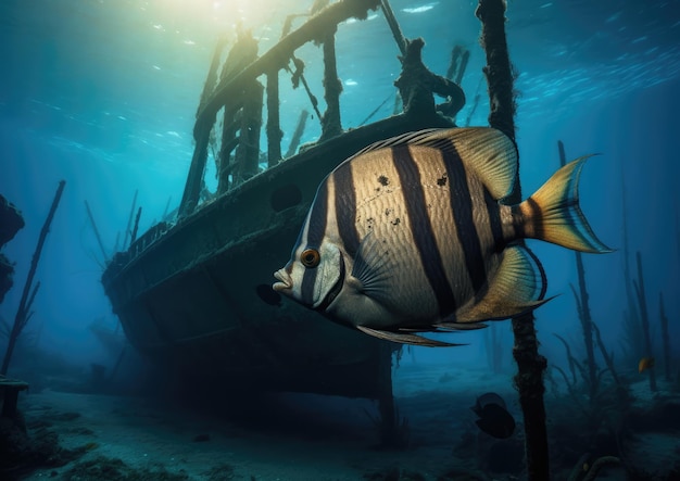 Pesce angelo d'acquario d'acqua dolce