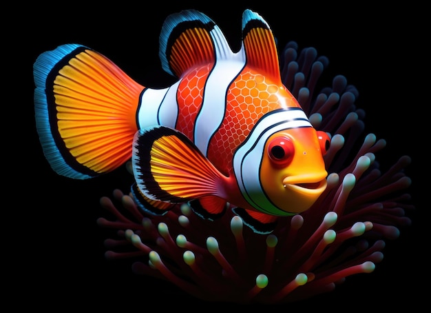 Pesce clown che nuota nell'oceano