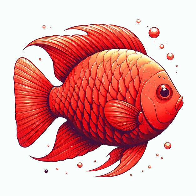 Pesce combattente pesce rosso su sfondo nero colore pesce combattente siamese Halfmoon Bett ai generato