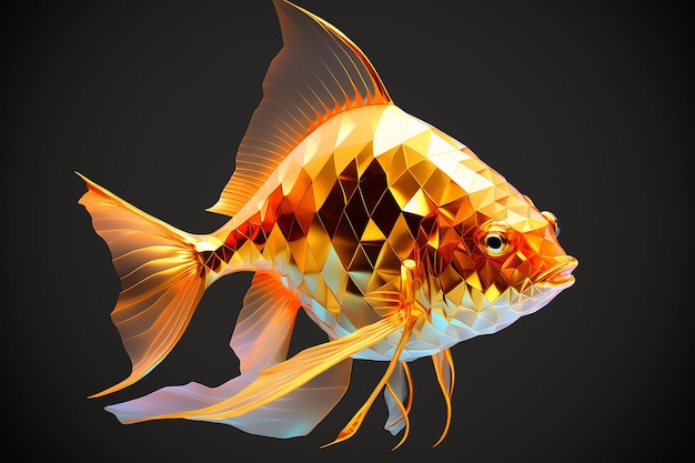 Pesce d'oro geomatrick lowpoly silhouette illustartion ai arte generata