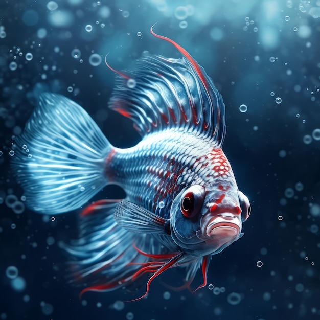 Pesce farfalla blu Illustrazione AI GenerativexA