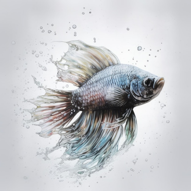 Pesce farfalla blu Illustrazione AI GenerativexA