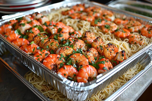 Pesce Fiesta Grilled Lobster Tail Shrimp Scampi Linguine e Crab Cake Slider