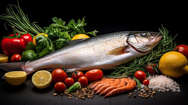 Pesce fresco e frutti di mare in tavola