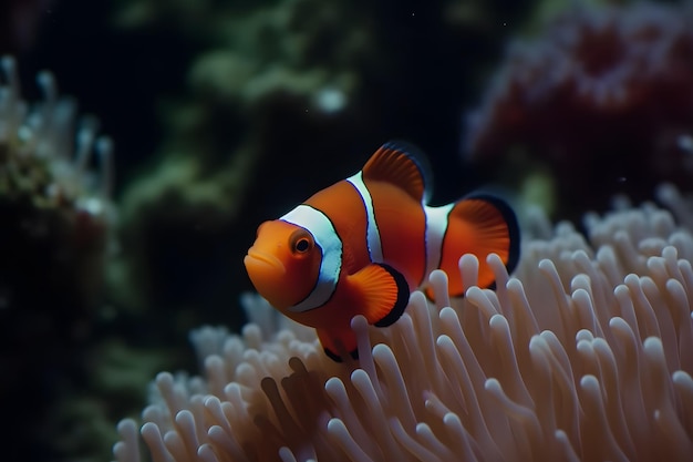 Pesce pagliaccio Vita marina Anemone Reef Rete neurale AI generata