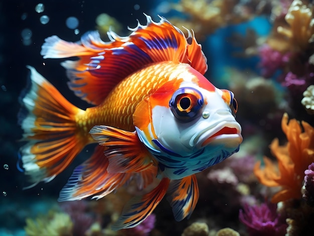 Pesci colorati nella bellezza subacquea