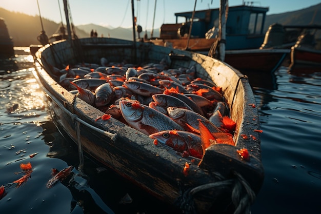 pesci e frutti di mare rossi freschi