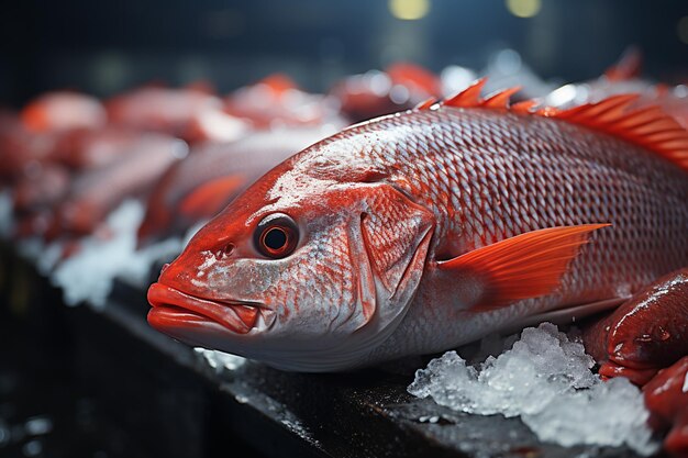 pesci e frutti di mare rossi freschi