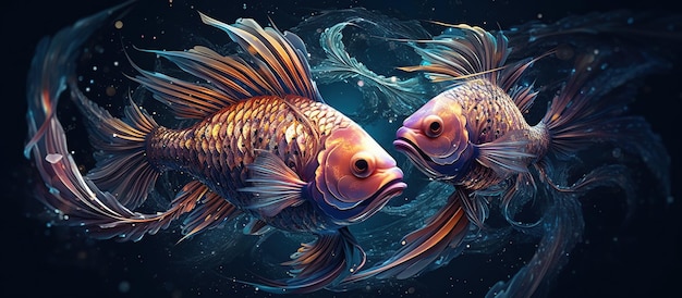 Pesci il segno zodiacale dei pesci IA generativa