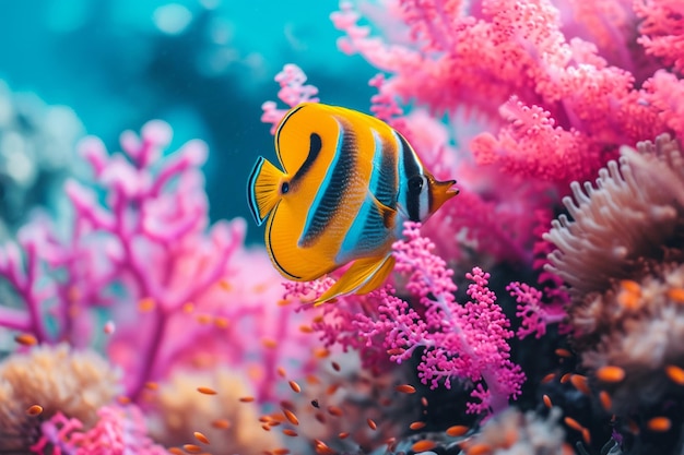 Pesci marini dai bellissimi colori bellissimi pesci sui fondali marini e sulle barriere coralline
