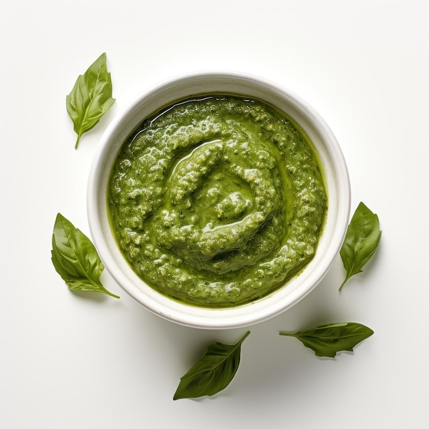 Pesto semplicistico su sfondo bianco AI generato