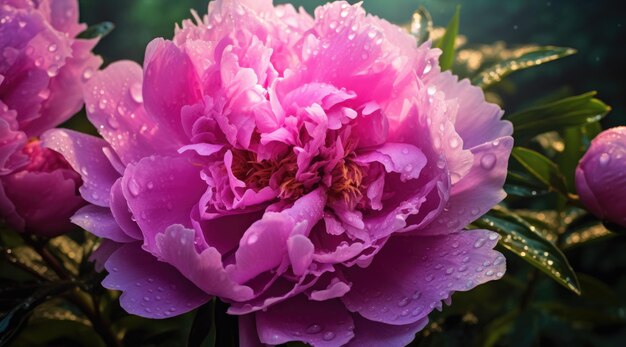 Petali rosa vivaci fiore di peonia AI generativa