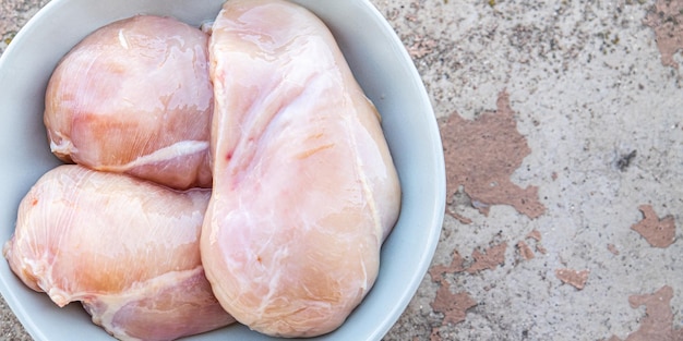 petto di pollo crudo carne di pollame fresca porzione fresca pasto sano dieta alimentare