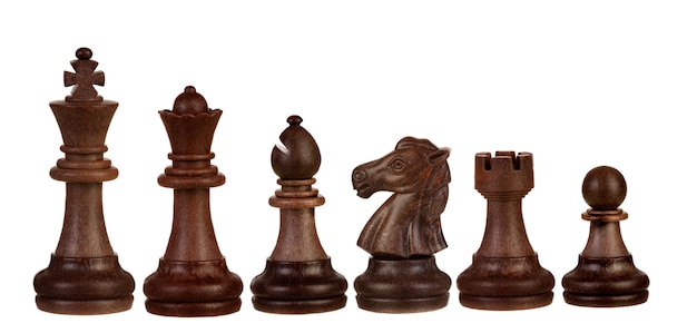 Pezzi degli scacchi isolati su bianco