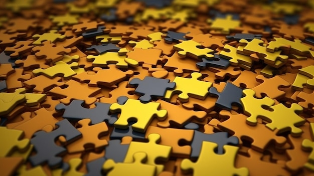 Pezzi di puzzle colorati AI generativa