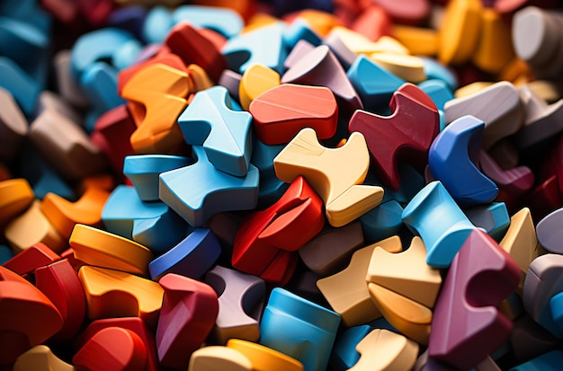 pezzi di puzzle colorati