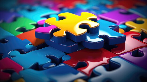 Pezzi di puzzle multicolori