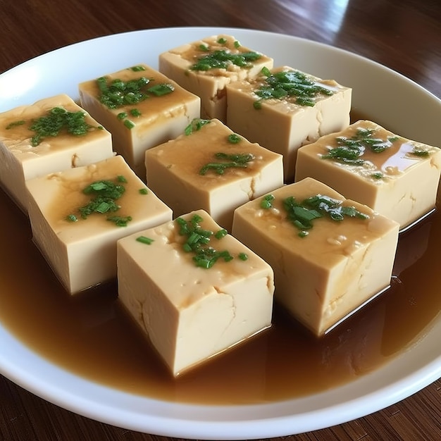 pezzi di tofu freschi