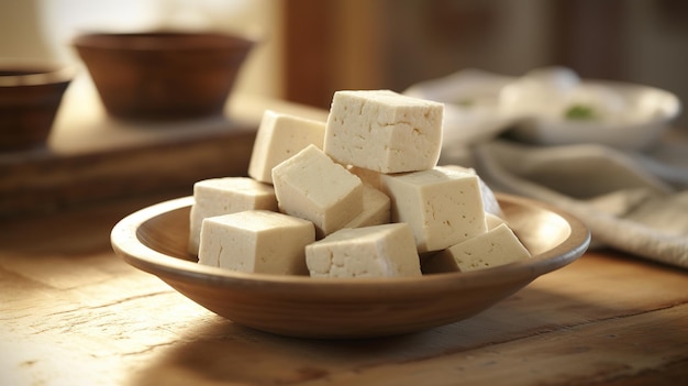 pezzi di tofu freschi