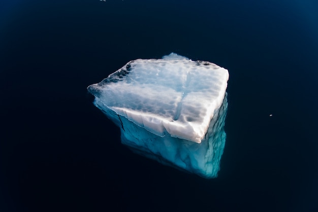 Pezzo di ghiaccio in acqua pulita