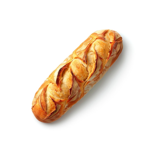 Pezzo di pane su superficie bianca IA generativa
