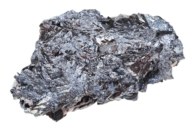 Pezzo di pietra minerale di ferro ematite isolato