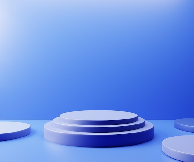 Photo 3d background product display podium scene blue 3d podium