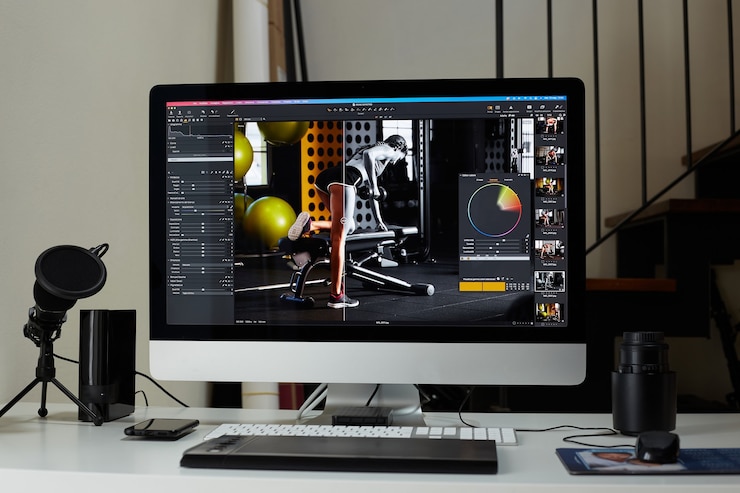 Photo photo editor on desktop computer