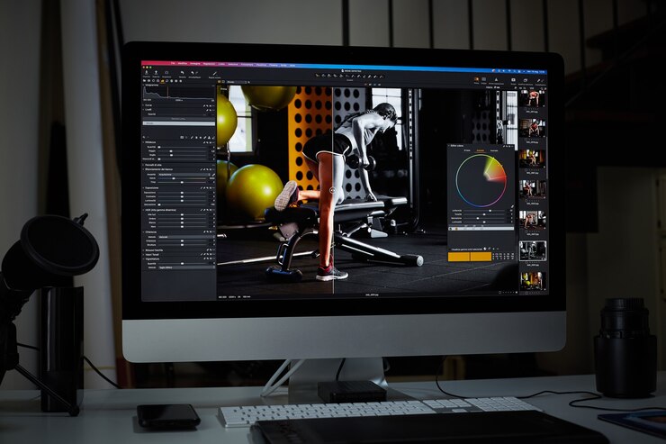 Photo photo editor on desktop computer