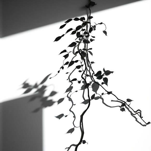 photo of twisted vine shadow casting tangled organic shapes soft overlapping edges add complexity