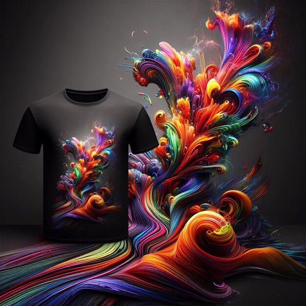 Photo T-shirt gratuite Nuova collezione vibrante e accattivante con pittura astratta colorata