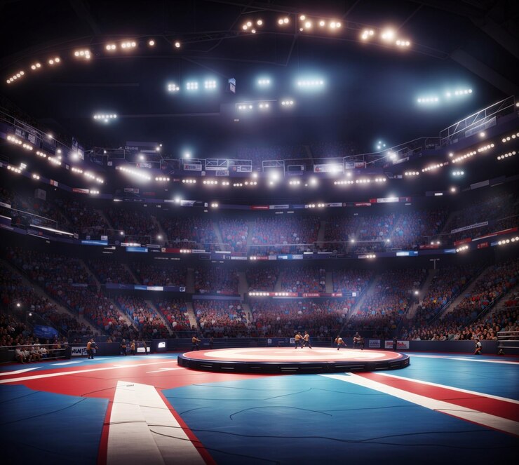 photo wrestling arena game background