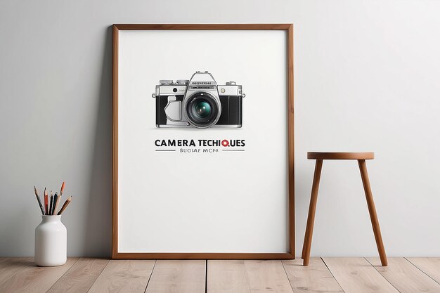 Photography Masterclass Camera Techniques Signage Mockup con spazio bianco vuoto per posizionare il tuo design