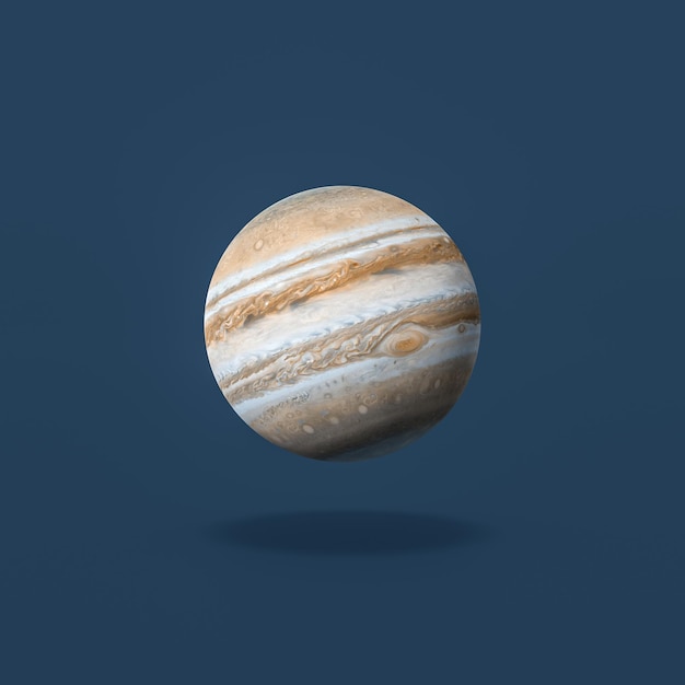 Pianeta Giove su sfondo blu