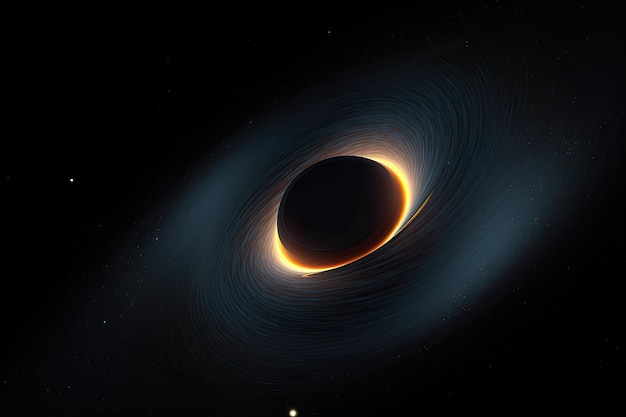 Pianeta nello spazio Carta da parati di fantascienza La bellezza dello spazio profondo Un buco nero con un disco di accrescimento luminoso AI Generato