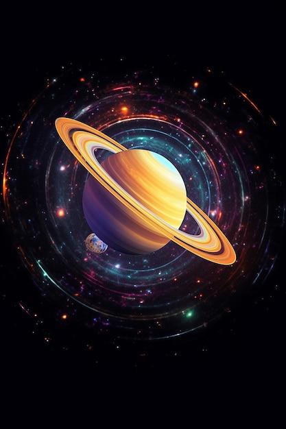 Pianeta Saturno nell'universo