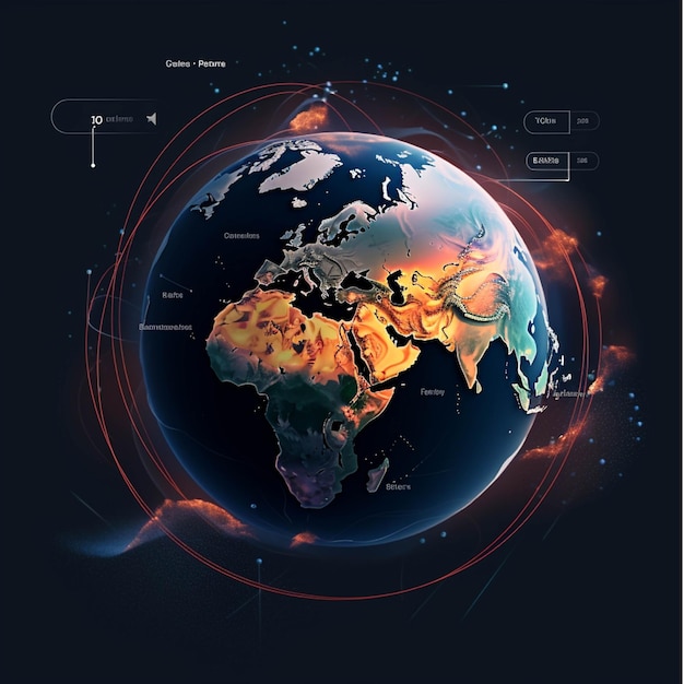 Pianeta Terra nello spazio Elementi infografici Illustrazione vettoriale