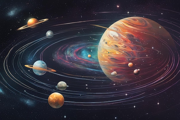 pianeti e stelle nello spazio gli elementi di questa immagine fornita dalla nasapianeti e stelle nello spazio