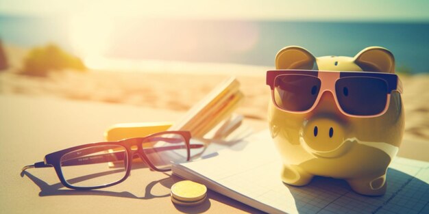 Pianificazione del budget delle vacanze con la cassetta di risparmio