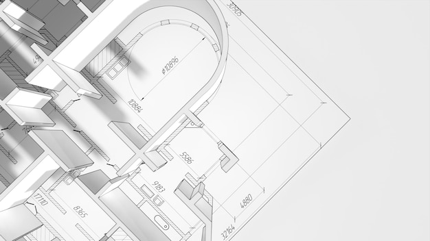 Piano architettonico Progetto piano casa Progetto ingegneristico Costruzione industriale di case